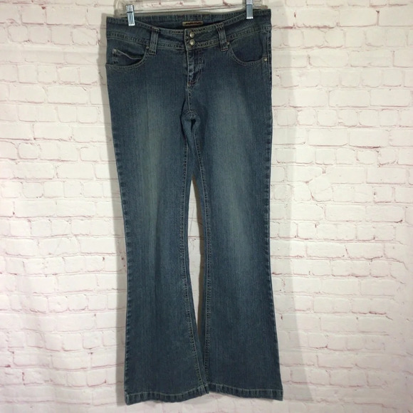 Jou Jou Boot Cut Medium Wash Blue Denim Jeans - Size 9/10 - Picture 1 of 11